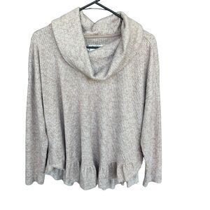 Anthropologie Maeve Sweater Womens Small Cowl Neck Ruffle Hem Long Sleeve
